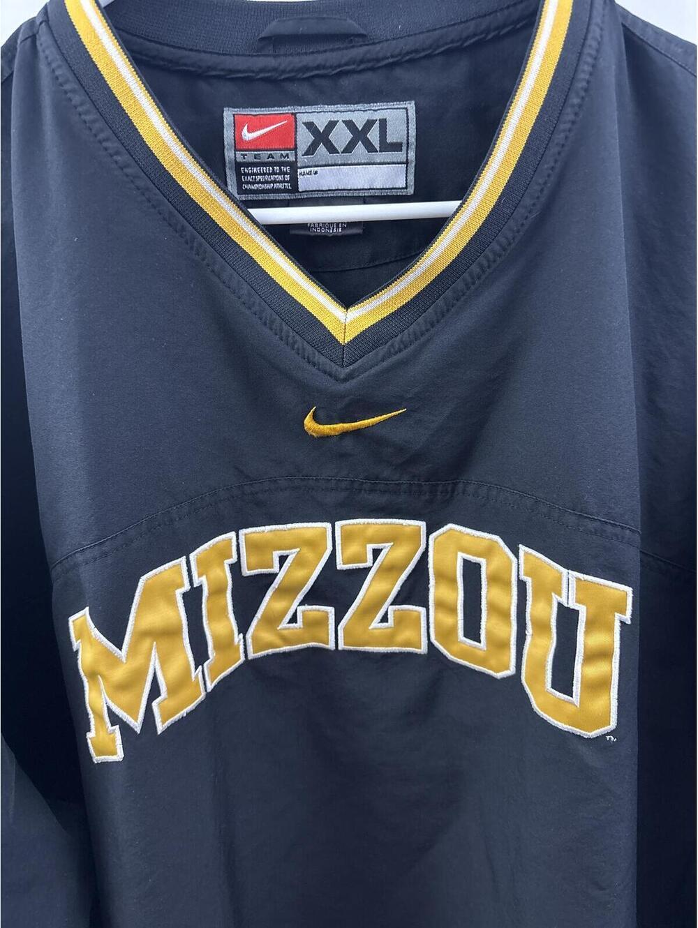 Vintage Nike Team Mizzou MU Tigers Windbreaker Pullover Jersey Sweatshirt XXL - Picture 3 of 8